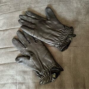 Authentic Italian Leather Black Women’s Gloves | Size Medium